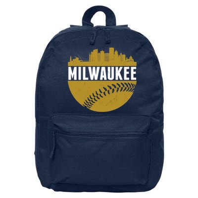 Classic Milwaukee Skyline Baseball  16 in Basic Backpack