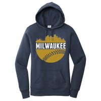 Classic Milwaukee Skyline Baseball  Women's Pullover Hoodie