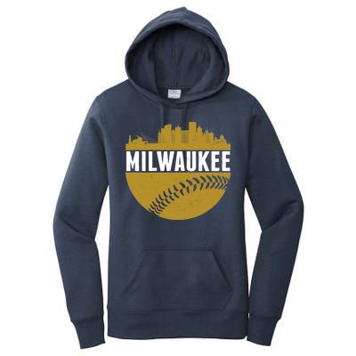 Classic Milwaukee Skyline Baseball  Women's Pullover Hoodie