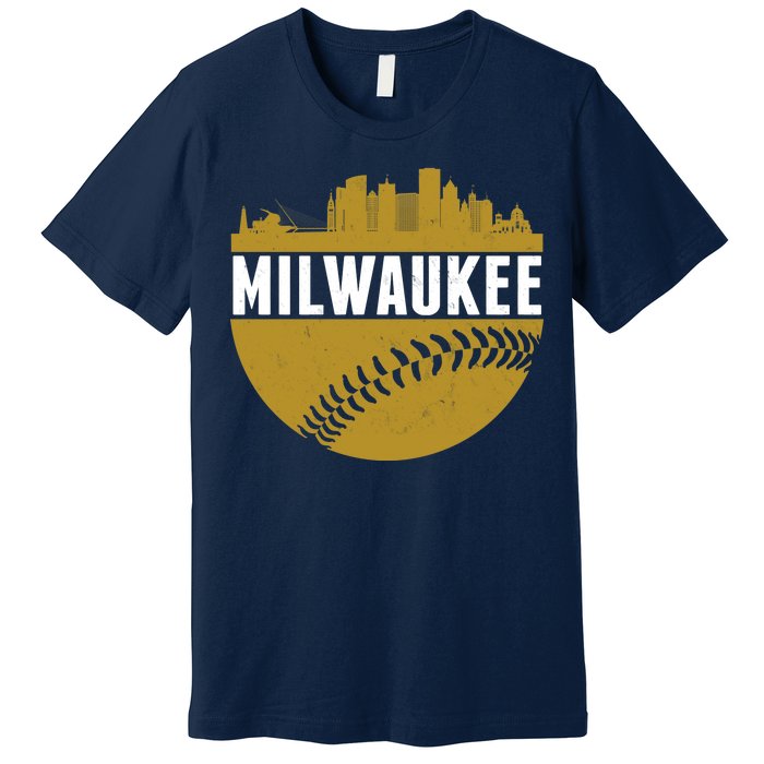 Classic Milwaukee Skyline Baseball  Premium T-Shirt