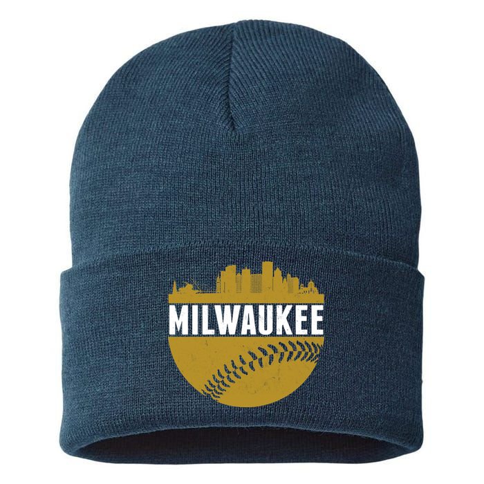 Classic Milwaukee Skyline Baseball  Sustainable Knit Beanie