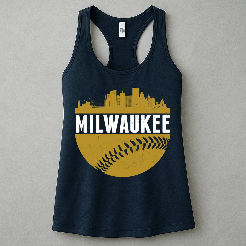 Classic Milwaukee Skyline Baseball  Womens Tank Top