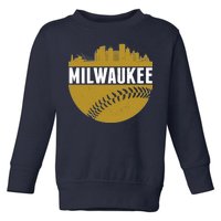 Classic Milwaukee Skyline Baseball  Toddler Sweatshirt