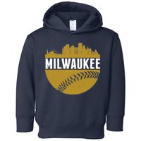 Classic Milwaukee Skyline Baseball  Toddler Hoodie