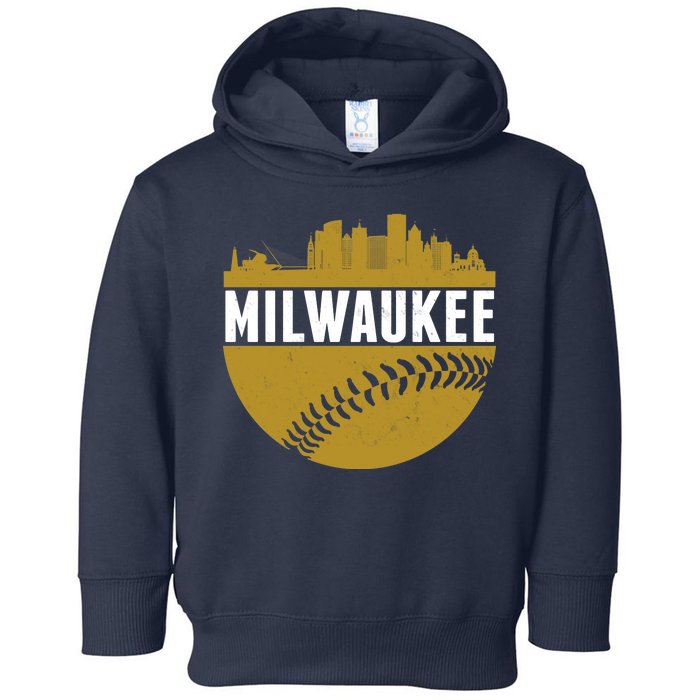 Classic Milwaukee Skyline Baseball  Toddler Hoodie