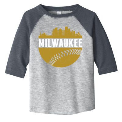 Classic Milwaukee Skyline Baseball  Toddler Fine Jersey T-Shirt