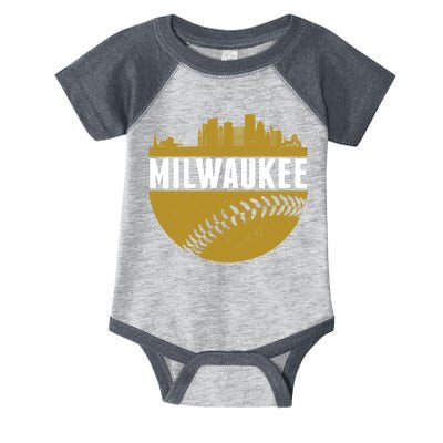 Classic Milwaukee Skyline Baseball  Infant Baby Jersey Bodysuit