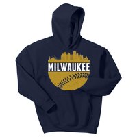 Classic Milwaukee Skyline Baseball  Kids Hoodie