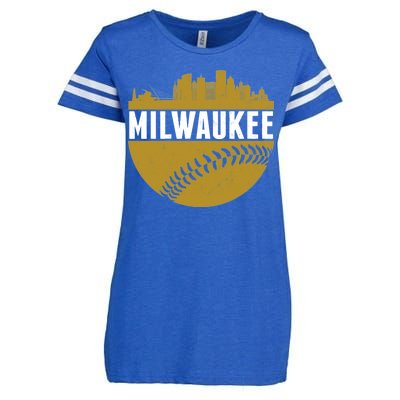 Classic Milwaukee Skyline Baseball  Enza Ladies Jersey Football T-Shirt