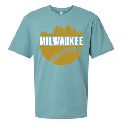 Classic Milwaukee Skyline Baseball  Sueded Cloud Jersey T-Shirt