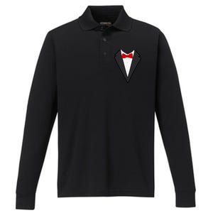 Classic Party Tuxedo Performance Long Sleeve Polo