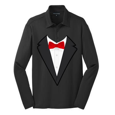 Classic Party Tuxedo Silk Touch Performance Long Sleeve Polo