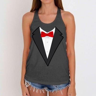 Classic Party Tuxedo Women's Knotted Racerback Tank