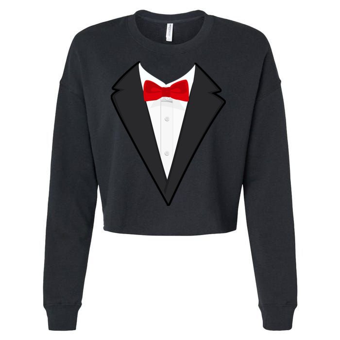 Classic Party Tuxedo Cropped Pullover Crew