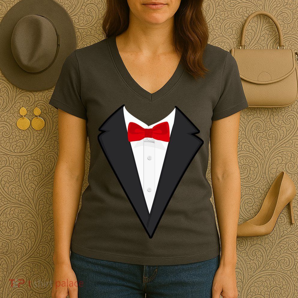 Classic Party Tuxedo Women's V-Neck T-Shirt