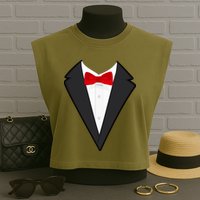 Classic Party Tuxedo Garment-Dyed Women's Muscle Tee