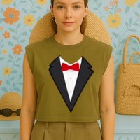 Classic Party Tuxedo Garment-Dyed Women's Muscle Tee