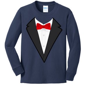 Classic Party Tuxedo Kids Long Sleeve Shirt