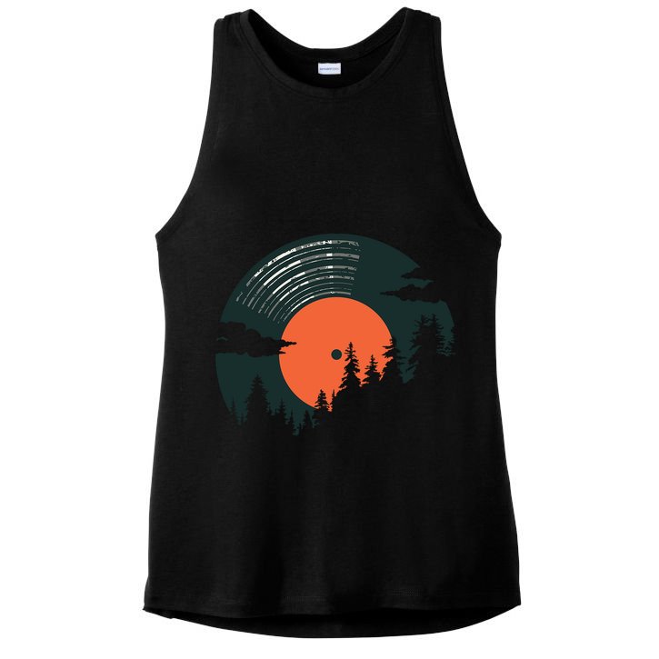 Classic Record Forest  Ladies PosiCharge Tri-Blend Wicking Tank