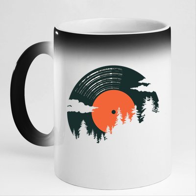 Classic Record Forest  11oz Black Color Changing Mug