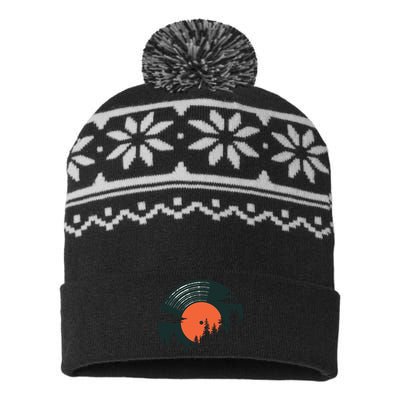 Classic Record Forest  USA-Made Snowflake Beanie