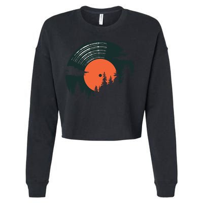 Classic Record Forest  Cropped Pullover Crew