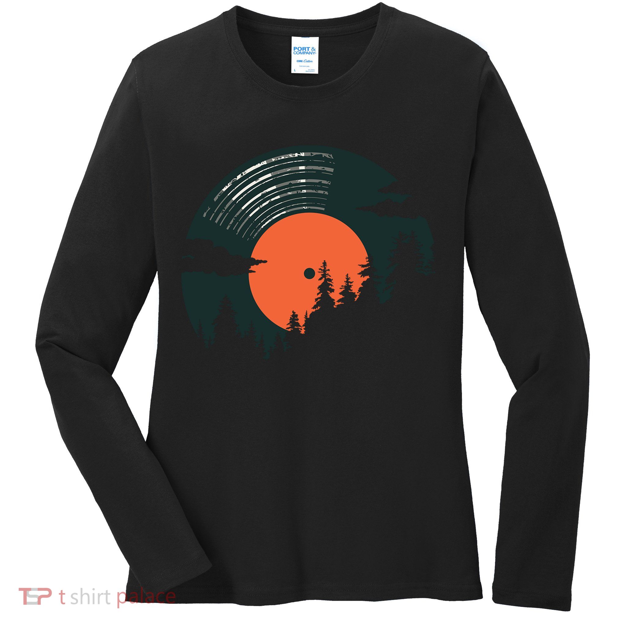 Classic Record Forest  Ladies Long Sleeve Shirt