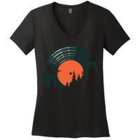 Classic Record Forest  Women's V-Neck T-Shirt