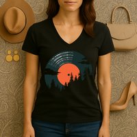 Classic Record Forest  Women's V-Neck T-Shirt