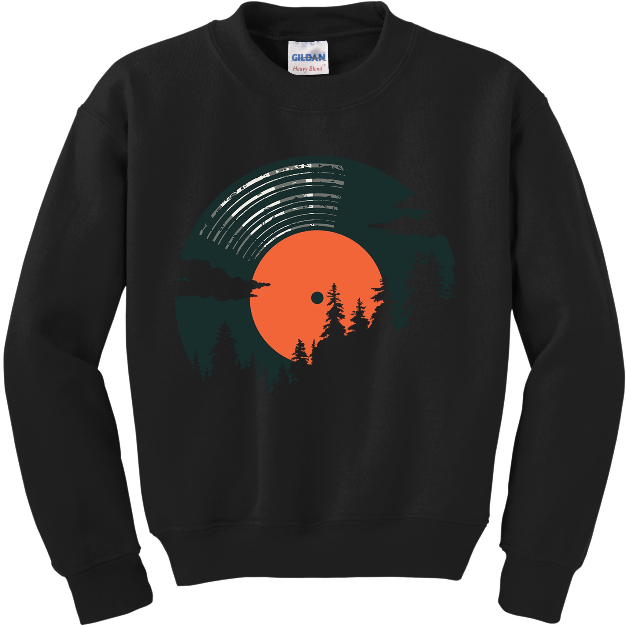 Classic Record Forest  Kids Sweatshirt