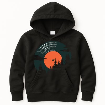 Classic Record Forest  Kids Hoodie