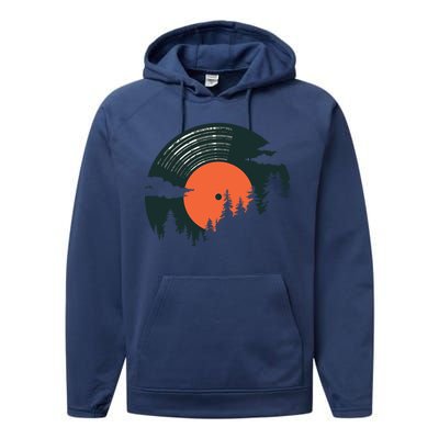 Classic Record Forest  Performance Fleece Hoodie