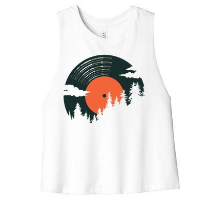 Classic Record Forest  Women's Racerback Cropped Tank