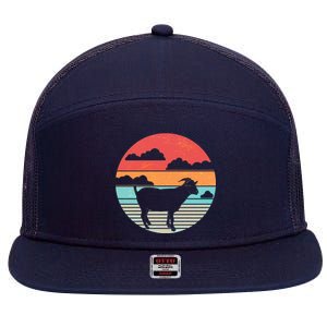 Classic Retro Goat 7 Panel Mesh Trucker Snapback Hat