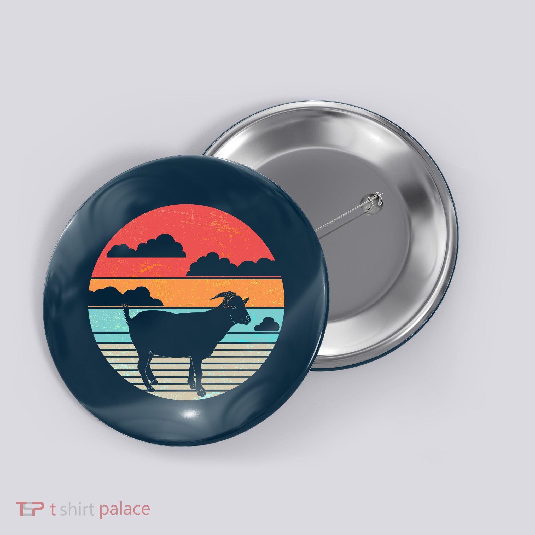 Classic Retro Goat Button