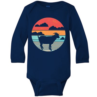 Classic Retro Goat Baby Long Sleeve Bodysuit