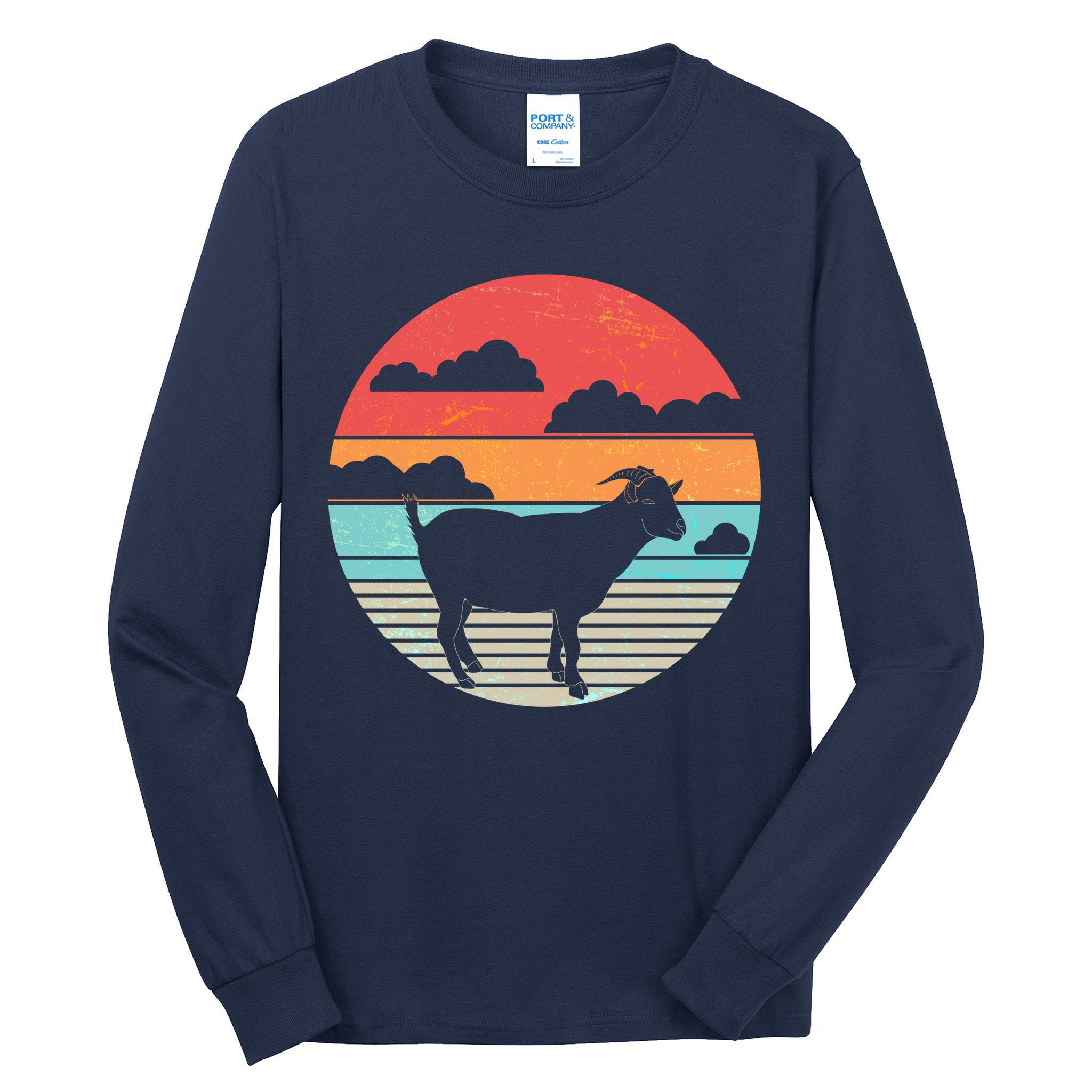 Classic Retro Goat Tall Long Sleeve T-Shirt
