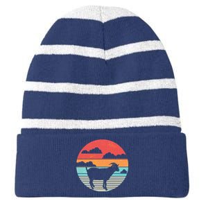 Classic Retro Goat Striped Beanie with Solid Band