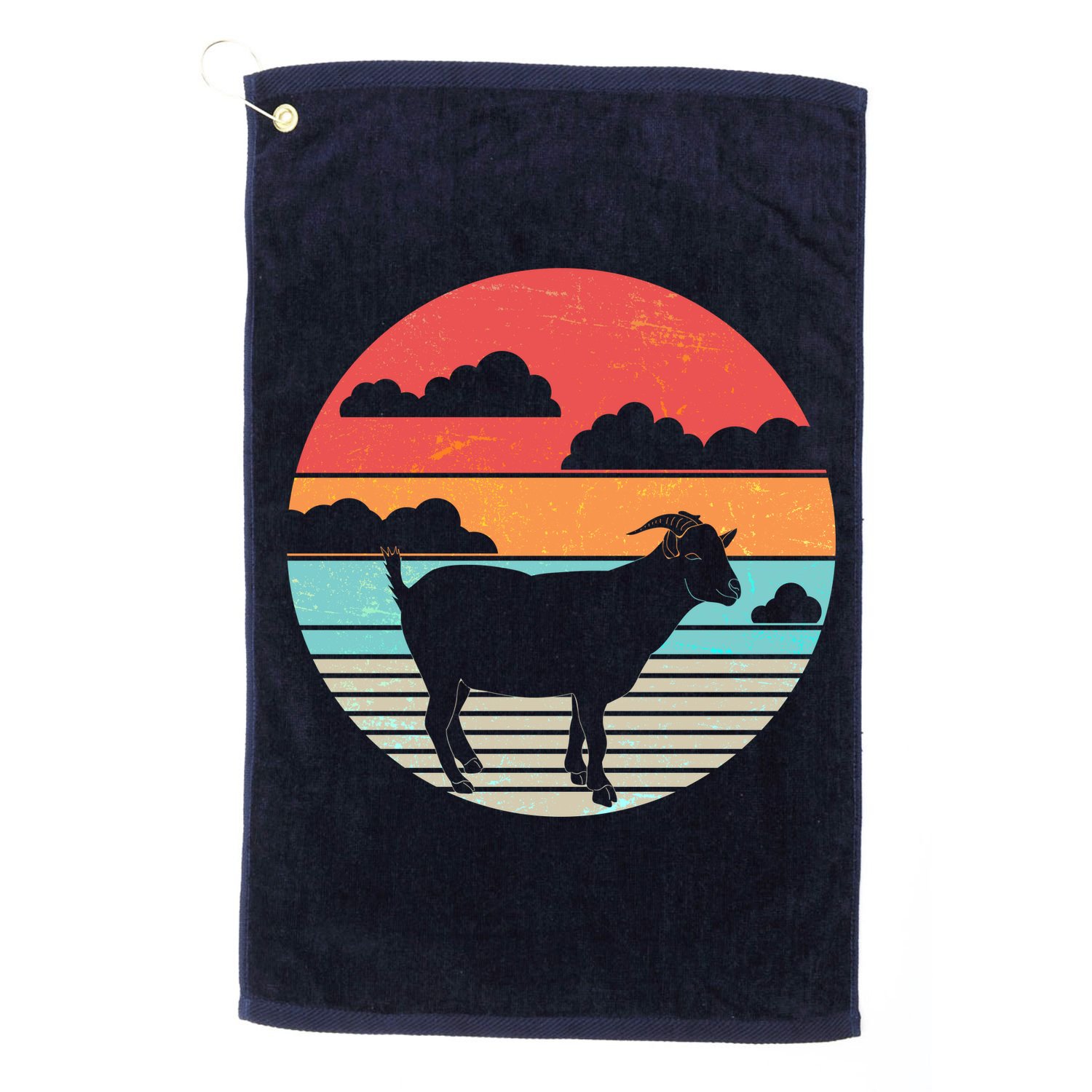 Classic Retro Goat Golf Towel