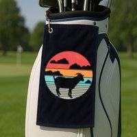 Classic Retro Goat Golf Towel