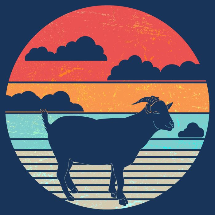 Classic Retro Goat Womens T-Shirt