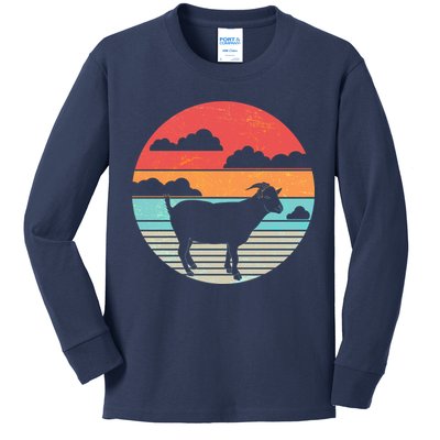 Classic Retro Goat Kids Long Sleeve Shirt
