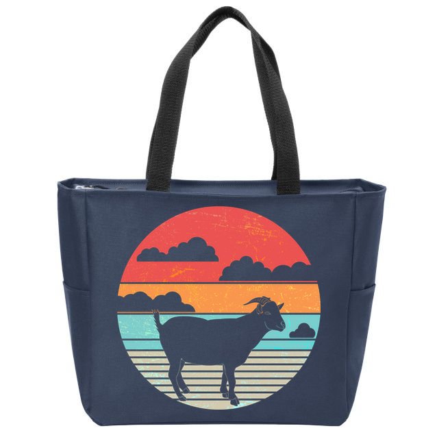 Classic Retro Goat Zip Tote Bag