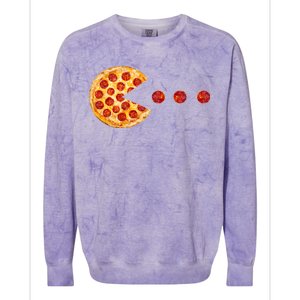 Classic Retro Pizza Lover Video Game Colorblast Crewneck Sweatshirt