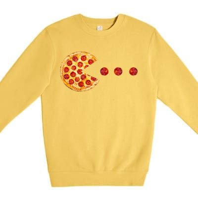 Classic Retro Pizza Lover Video Game Premium Crewneck Sweatshirt