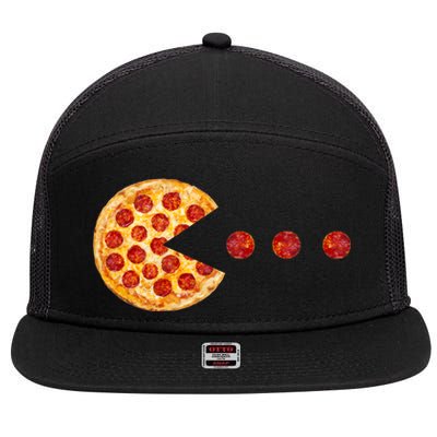 Classic Retro Pizza Lover Video Game 7 Panel Mesh Trucker Snapback Hat