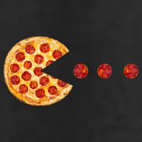 Classic Retro Pizza Lover Video Game 7 Panel Mesh Trucker Snapback Hat