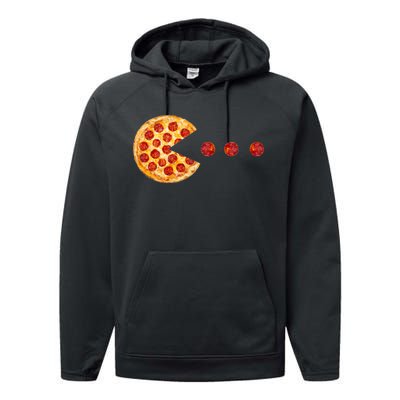 Classic Retro Pizza Lover Video Game Performance Fleece Hoodie