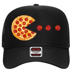 Classic Retro Pizza Lover Video Game High Crown Mesh Back Trucker Hat