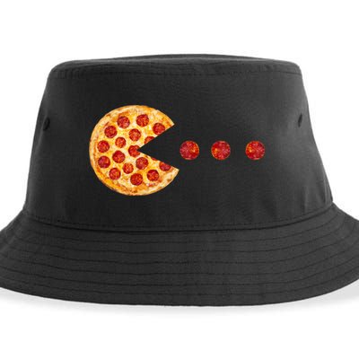 Classic Retro Pizza Lover Video Game Sustainable Bucket Hat